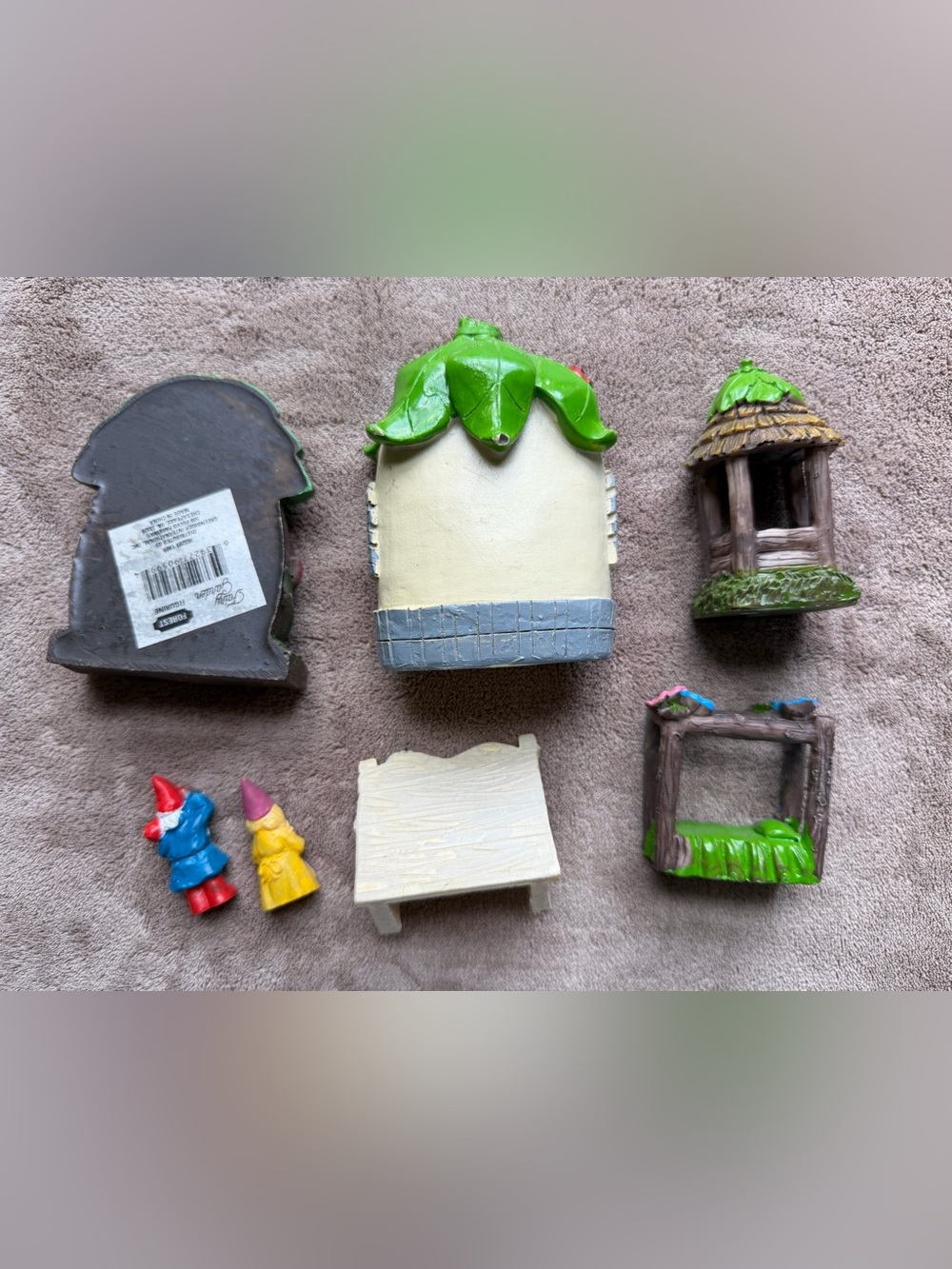 Whimsical Pinecone Gnome Fairy Garden 7-pc set - Picture 4 of 7
